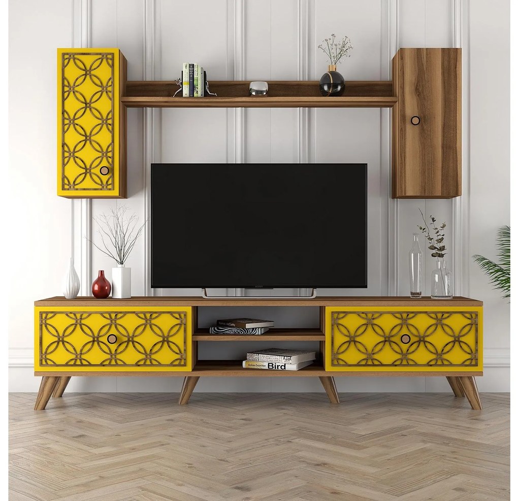 Nappali fal Classy S (dió + sárga). 1088343