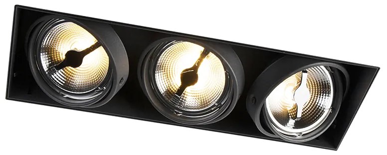 Beépített spotlámpa fekete AR111 trimless 3-lámpás - Oneon