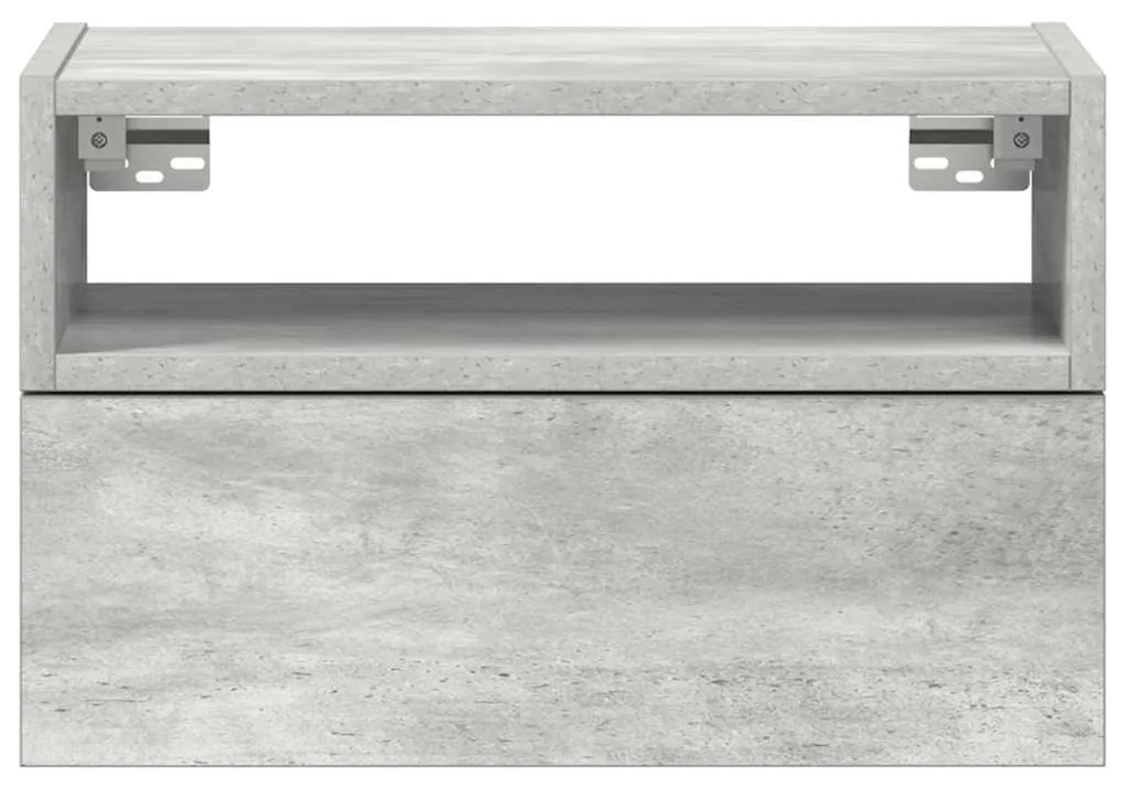 2 db betonszürke falra szerelhető éjjeliszekrény 45x26x28,5 cm