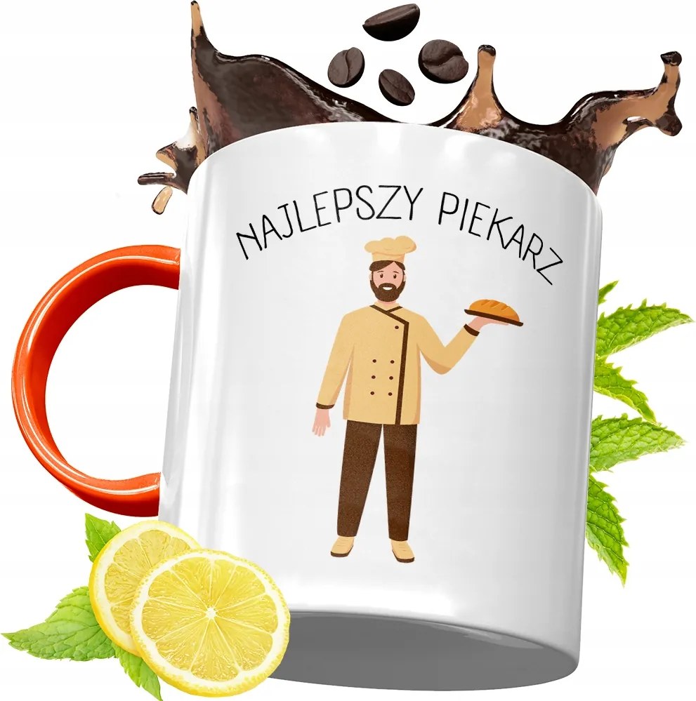 Narancssárga Bögre Péknek Ajándék fényképes nyomtatással