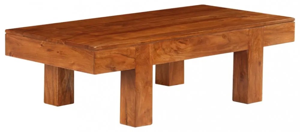 tömör akácfa dohányzóasztal mézszínű bevonattal 100x50x30 cm