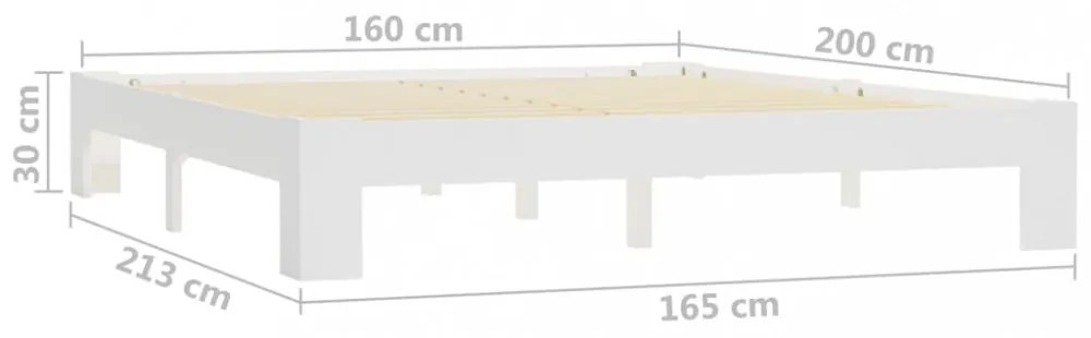 barna tömör fenyőfa ágykeret 160 x 200 cm