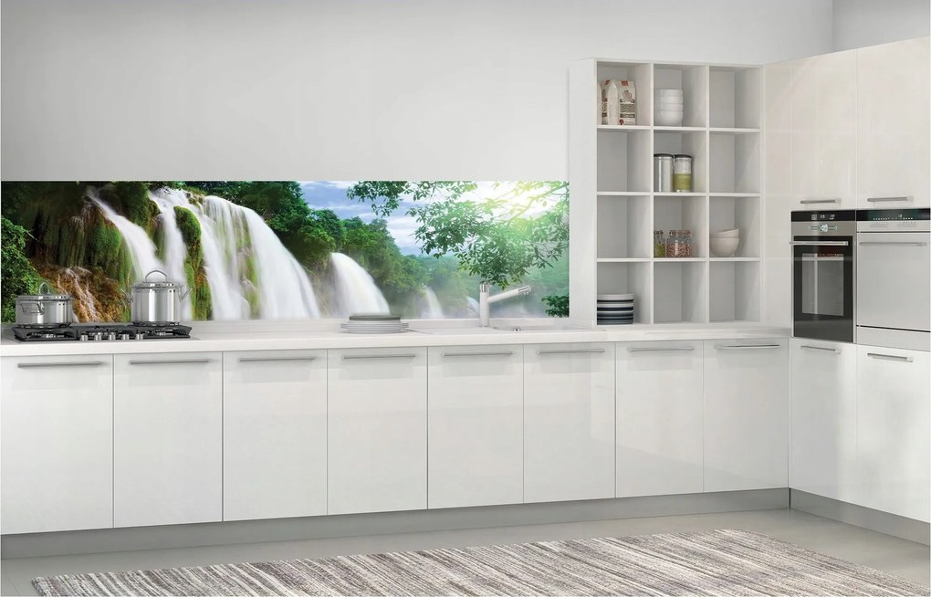 Fotótapéta Vízesések türkiz természet álma az otthonodba 250x60 +ragasztó