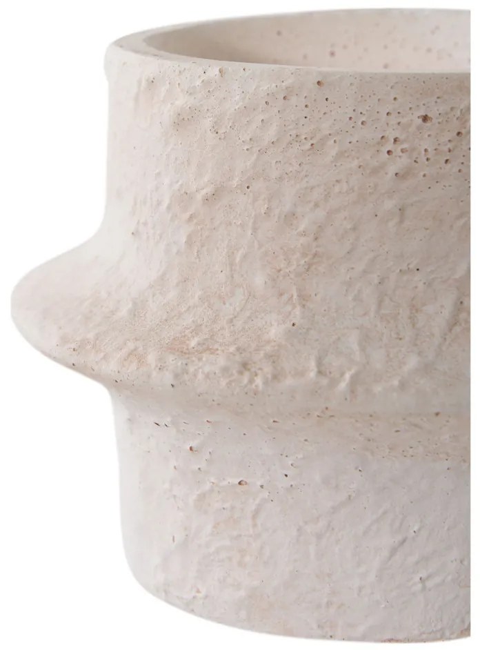 Gyertyatartó, cement, fehér, 2db