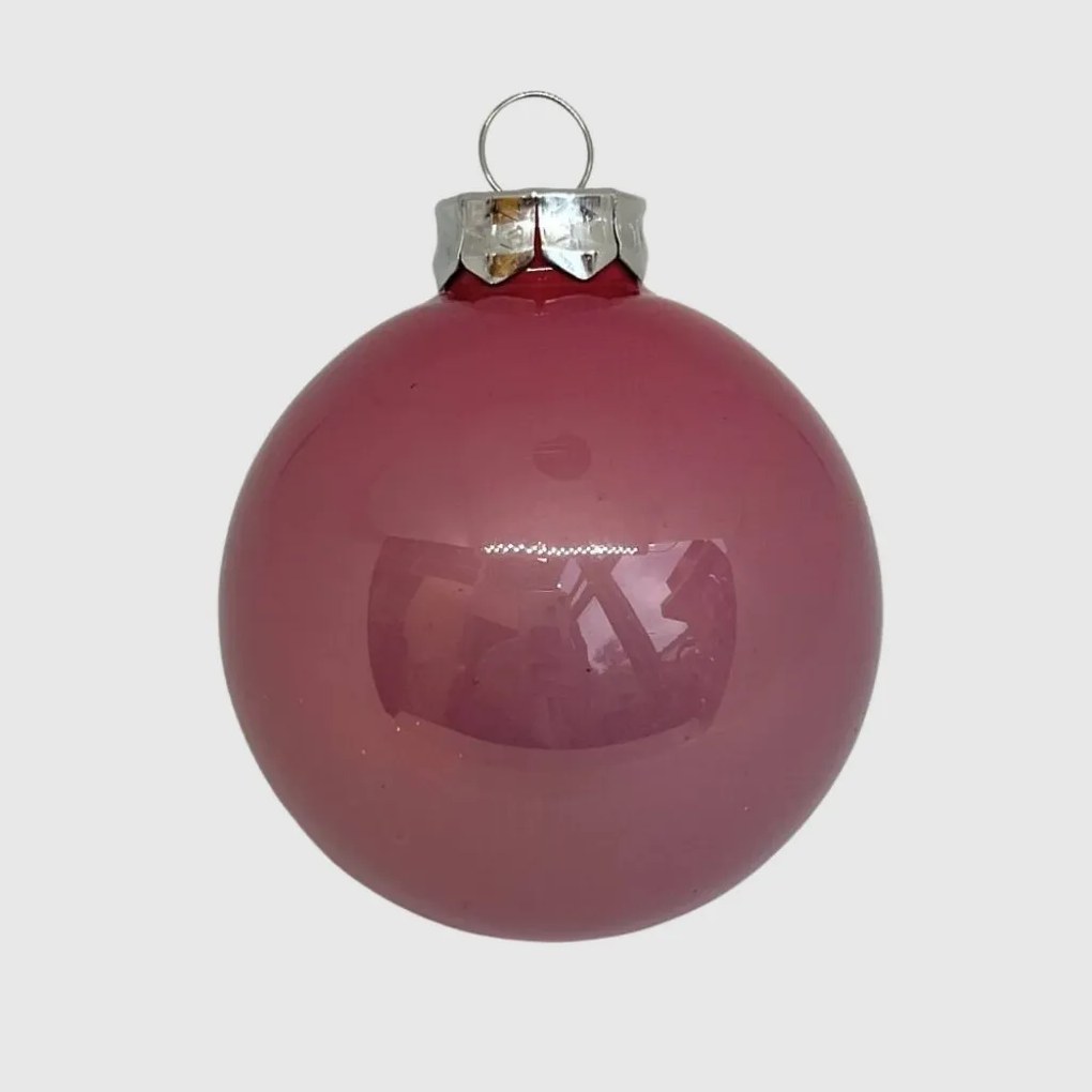 Powder Rose rózsaszín üveg karácsonyi gömb szett 12*6cm