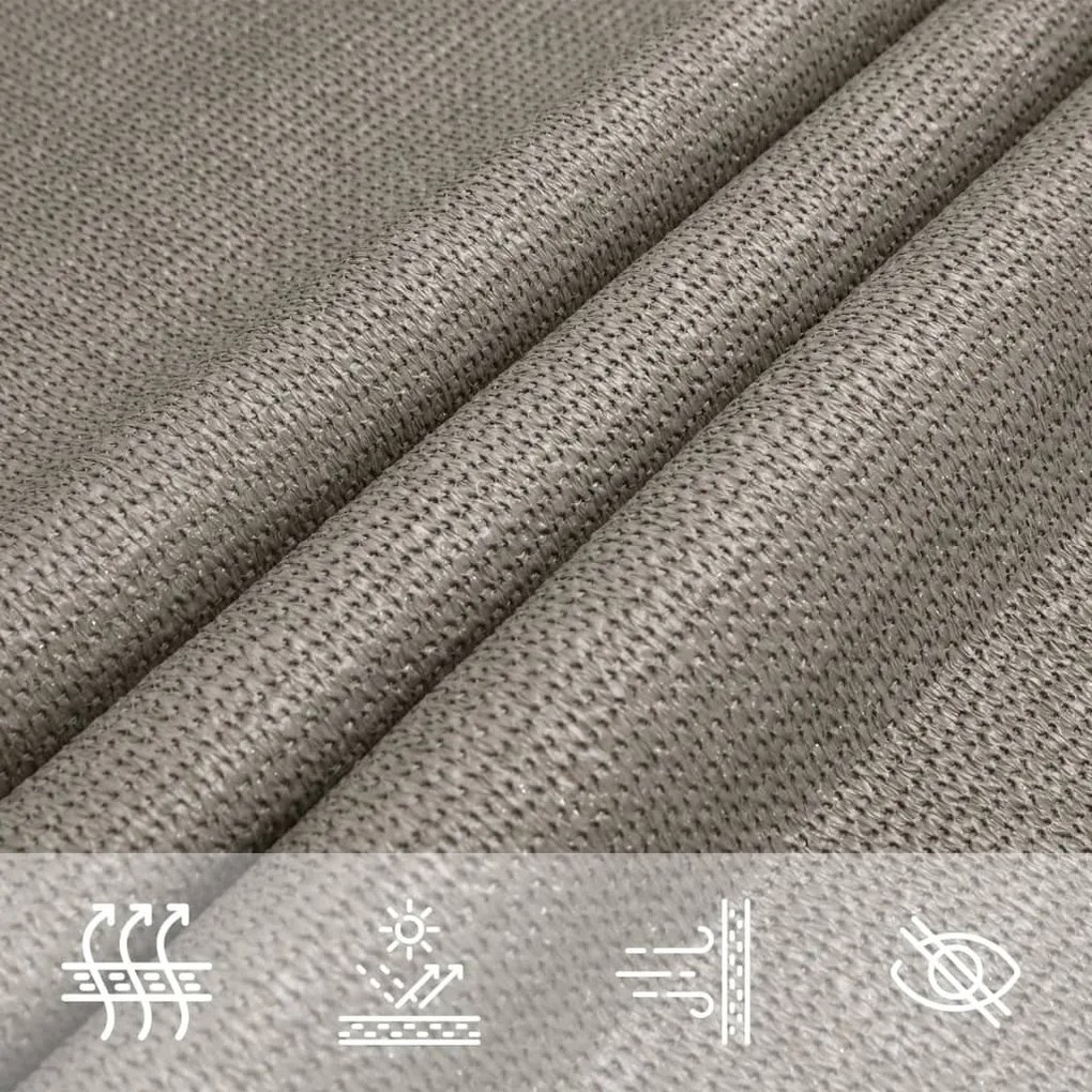 világosszürke négyszögletű HDPE napvitorla 160 g/m² 2x3 m