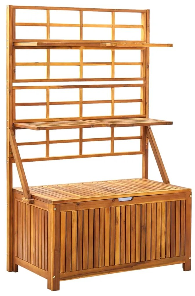 vidaXL tömör akácfa rácsos tárolóláda 99 x 55 x 160 cm