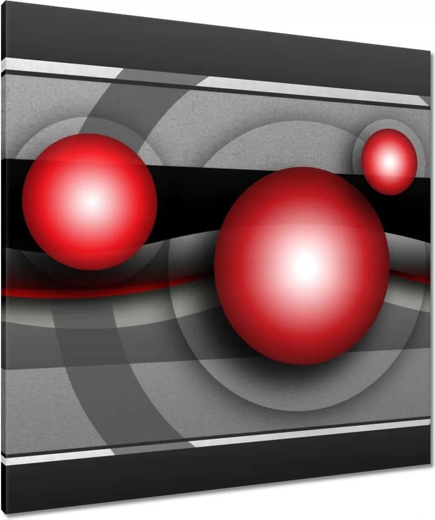 Vászonkép 90x90 Piros gömbök Absztrakt