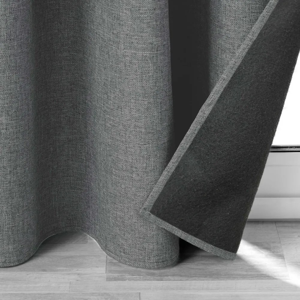 Antracitszürke hangszigetelő függöny 140x260 cm Jupiter – douceur d'intérieur