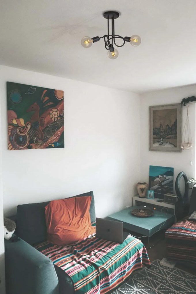 KAJA K-3620 DEZE Mennyezeti Csillár Fekete E27 IP20