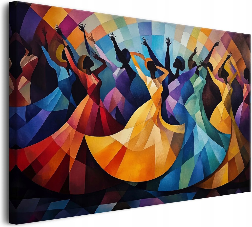 Modern vászon fali dekoráció a nappaliba Színes 3D kép Kubizmus