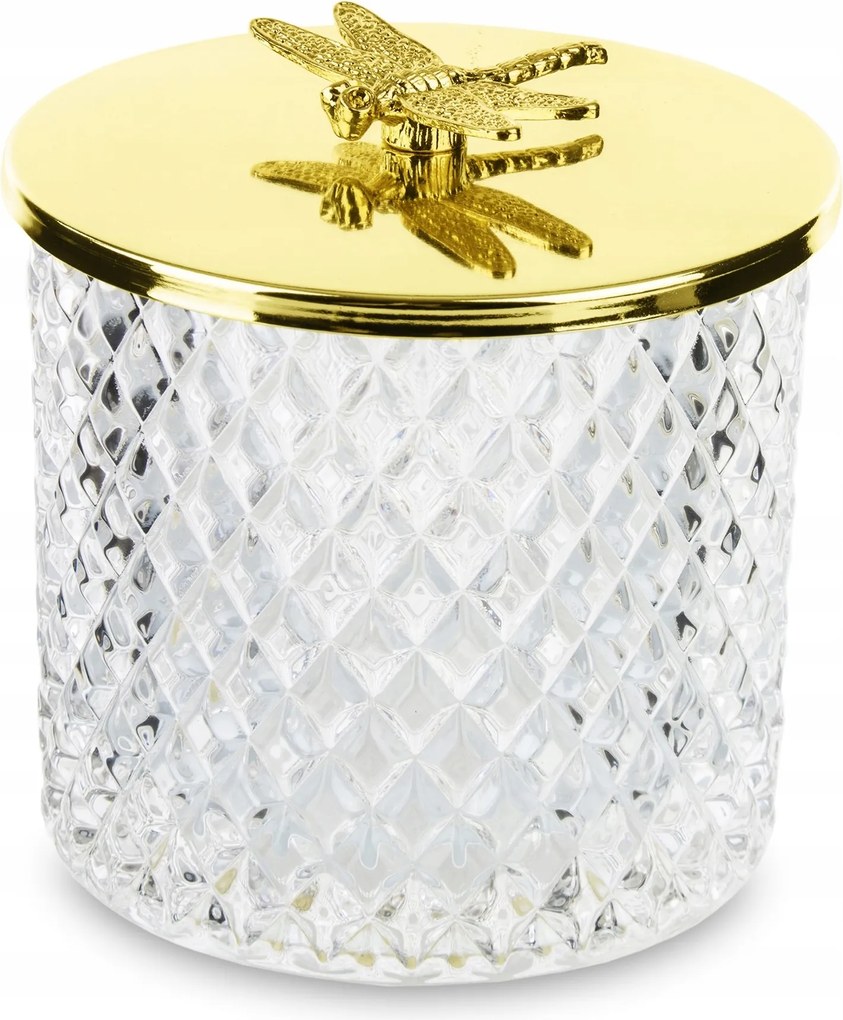 Üveg tároló doboz átlátszó arany pillangó
