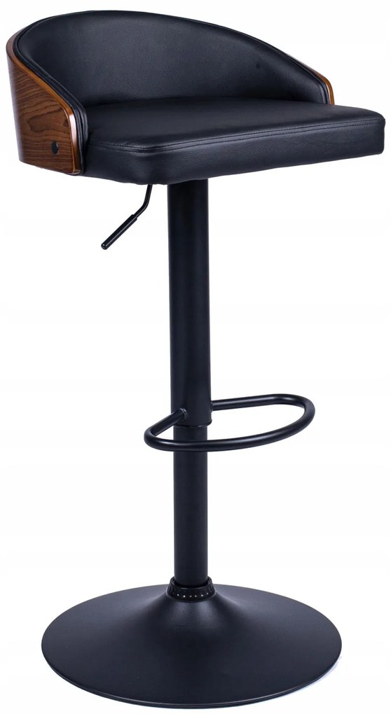 Elegáns Bárszék Fekete Eco-bőr Kárpittal. KANSAS