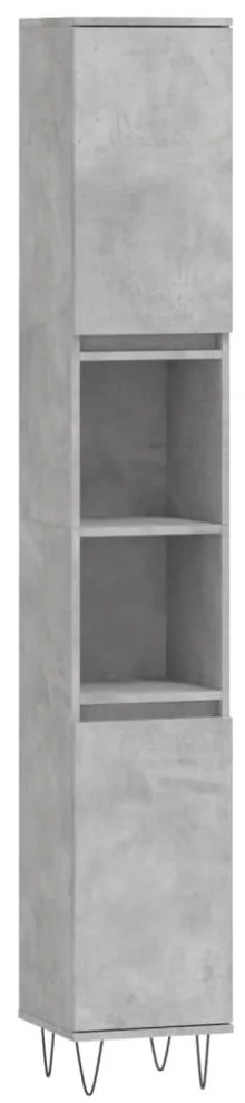 vidaXL 3 részes betonszürke szerelt fa fürdőszobaszekrény-szett