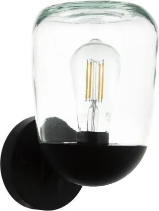 EGLO 98701 DONATORI Modern Kültéri Fali Lámpa Fekete, Átlátszó E27 IP44