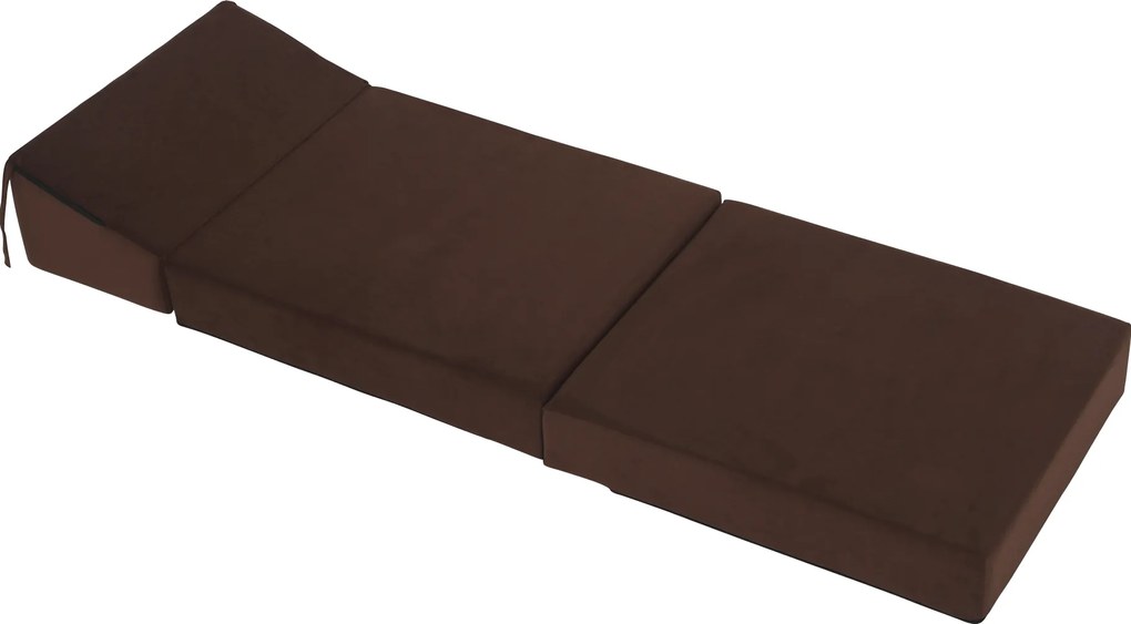 Összecsukható matrac/fotel, 2v1, barna, PELOS