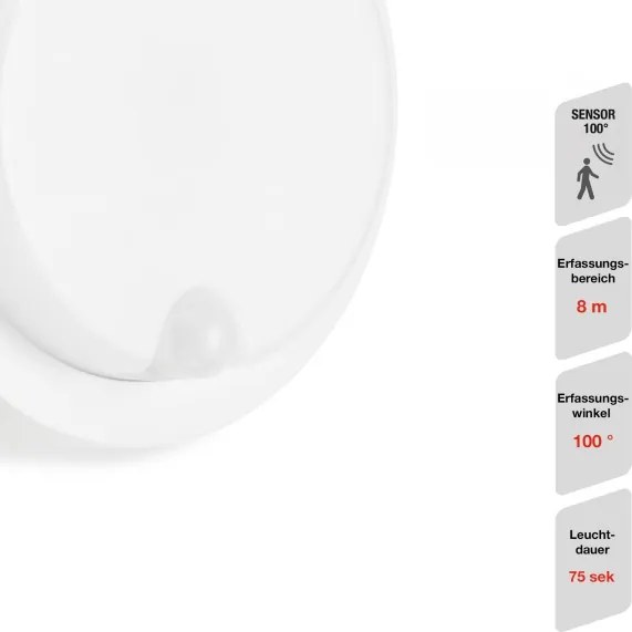 Telefunken - LED kültéri fali lámpatest érzékelővel LED/12W/230V IP44 fehér