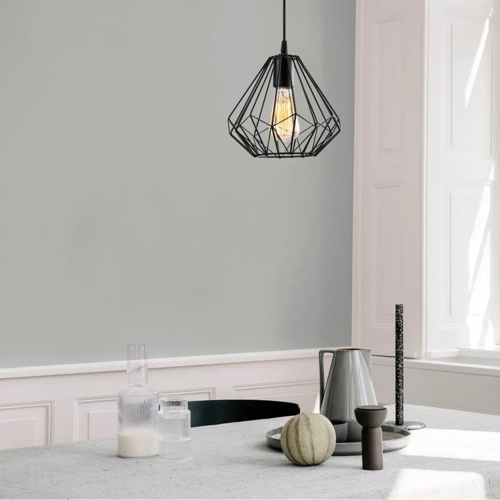 Diamond 704-S fekete fém függőlámpa, Ø23 cm