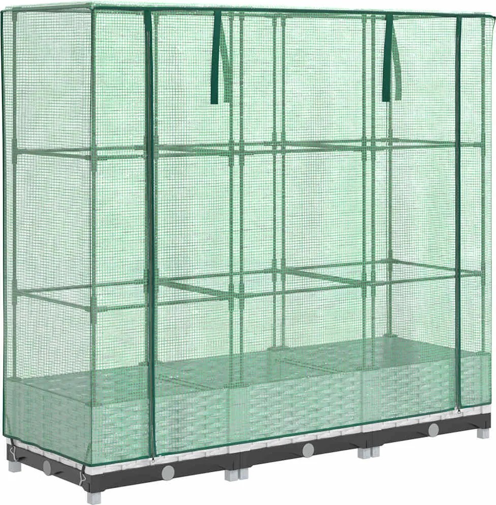 vidaXL rattan megjelenésű magaságyás melegháztakaróval 120x40x123 cm