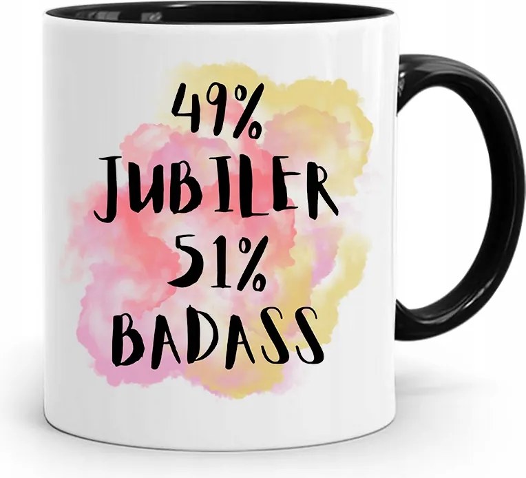 Ékszerésznek Bögre Fekete 49% Ékszer 51% Badass fényképes nyomott mintával