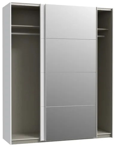 KARO gardróbszekrény tükörrel 170x210 cm fehér