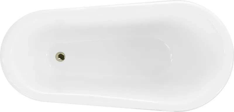 Mexen Retro szabadon álló kád 150 x 73 cm, fehér, arany lábak - 53251507300-50