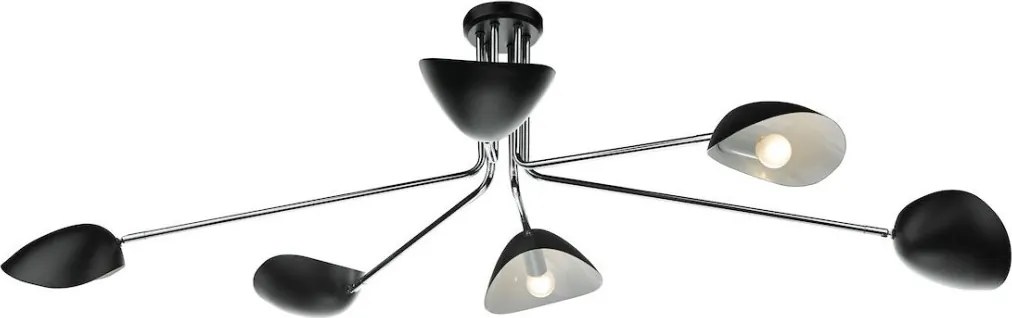 DAR LIGHTING KRU6422 KRUG Mennyezeti Csillár Fekete, Csiszolt Króm E14 IP20