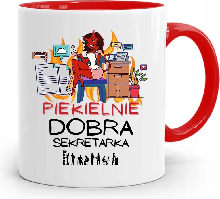 Piros Bögre Pokolian Jó Titkárnőnek, fényképes nyomattal