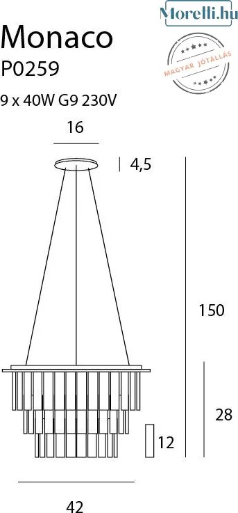 Függeszték Króm MONACO MAXLIGHT P0259