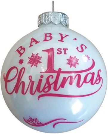 Baby’s 1. Christmas első születésnapra lány - Karácsonyfadísz