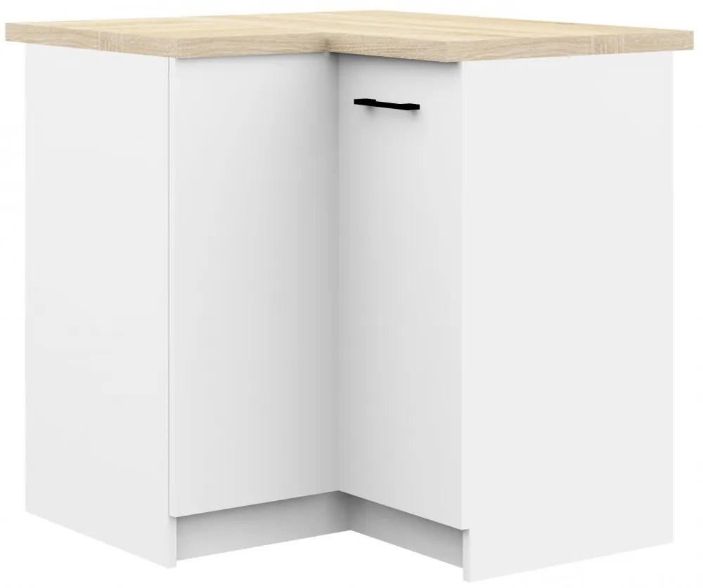 Konyhabútor alsó sarokszekrény - 90/90 cm - fehér