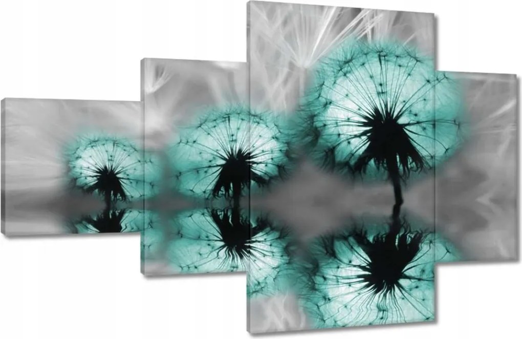 Vászonkép 130x80 Türkiz pitypang virág