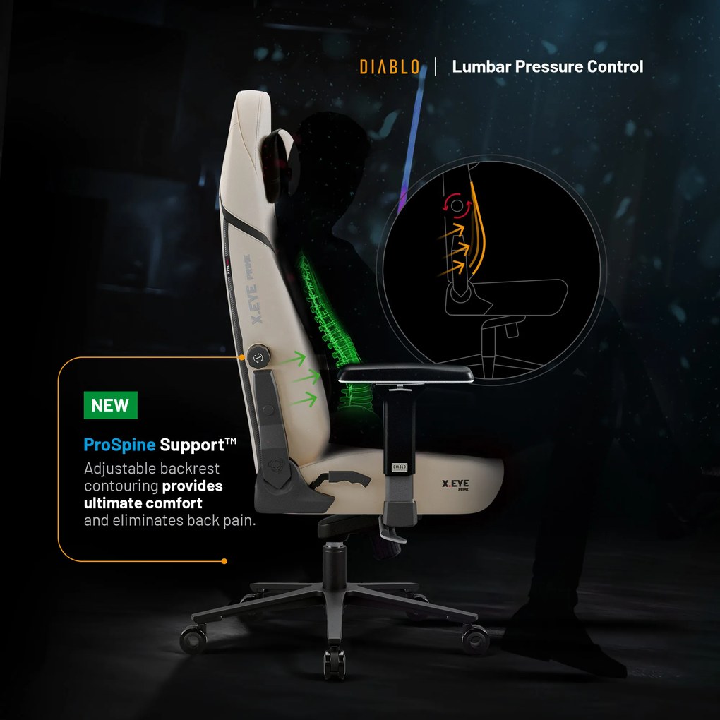 Diablo X.Eye Prime gamer szék, normál méret, sivatagi vihar