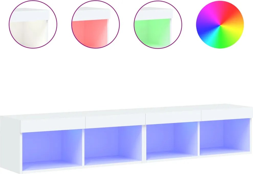 vidaXL 2 db fehér TV-szekrény LED-világítással 80x30x30 cm