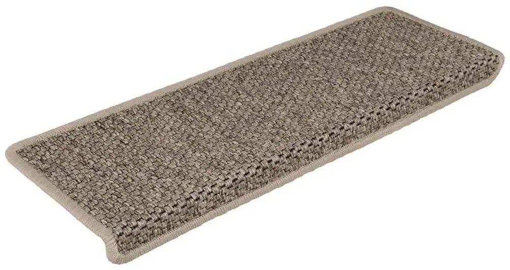 15 db szizál hatású sötét bézsszínű lépcsőszőnyeg 65x21x4 cm