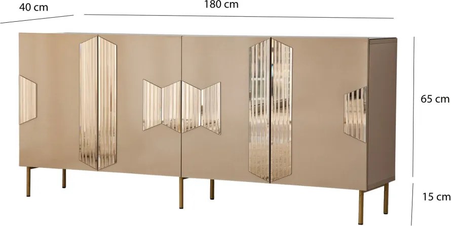 Vienna komód, bronz-arany, 180 cm