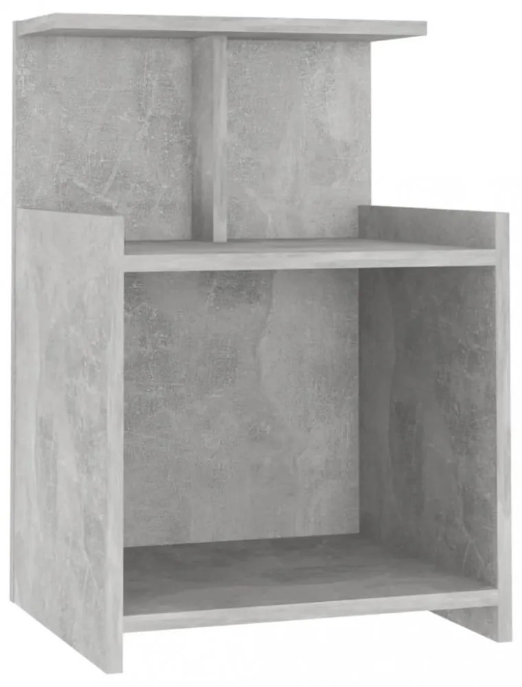 2 db betonszürke szerelt fa éjjeliszekrény 40 x 35 x 60 cm