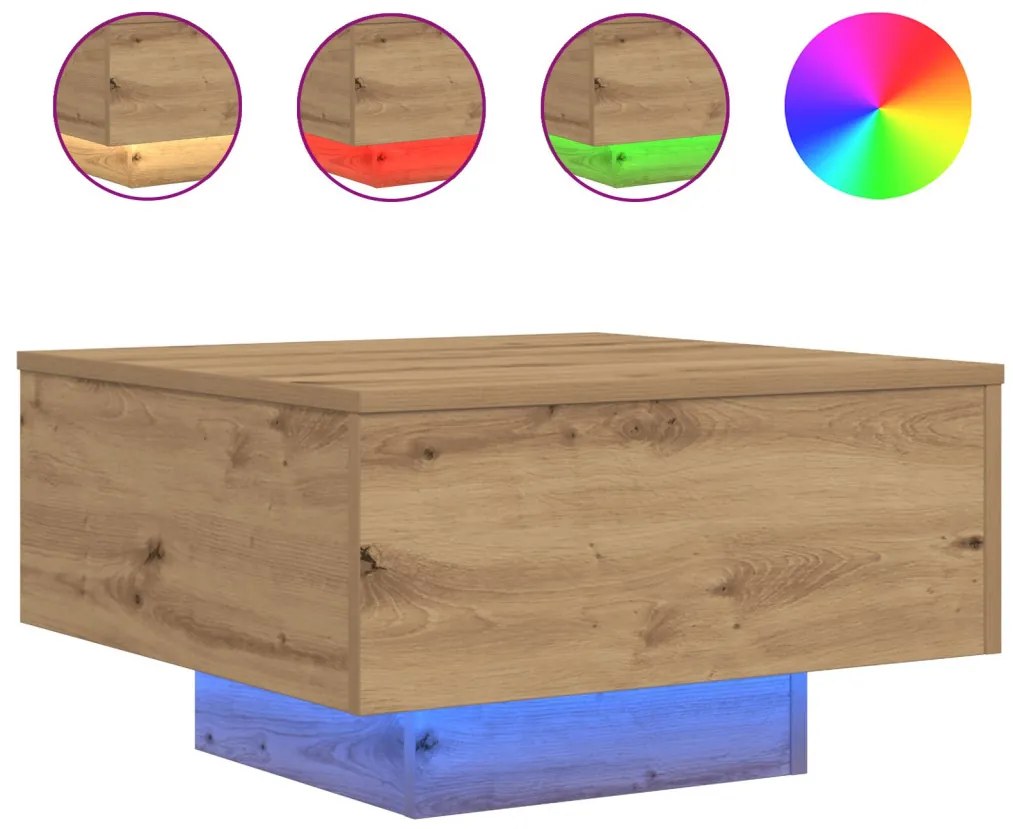 vidaXL Dohányzóasztal Artisan tölgy 55 x 55 x 31 cm Faanyag