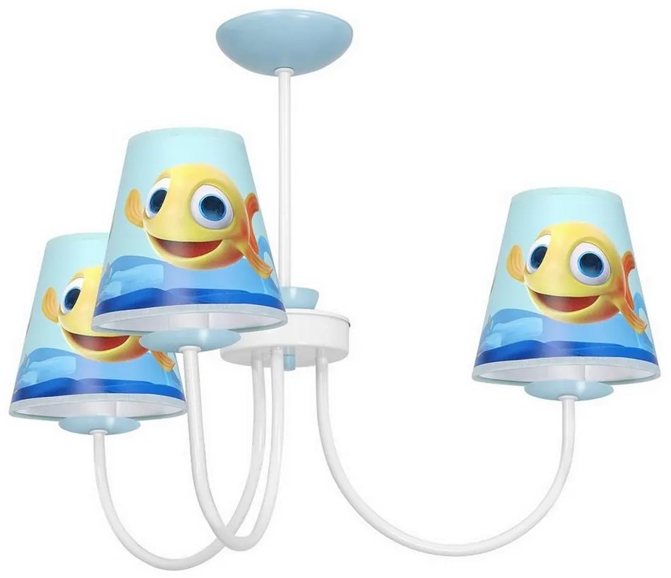 Gyermek csillár rúdon FISH 3xE14/40W/230V