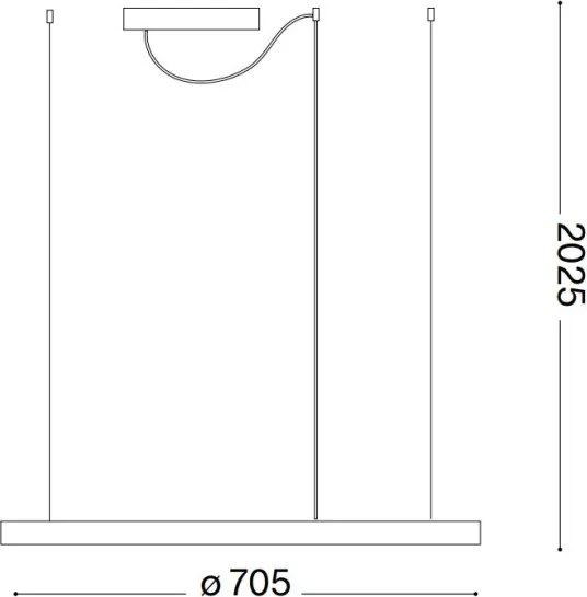 Ideal Lux - kábelre függesztett LED csillár ORACLE SLIM LED/37W/230V 2700K átm. 70 cm fehér
