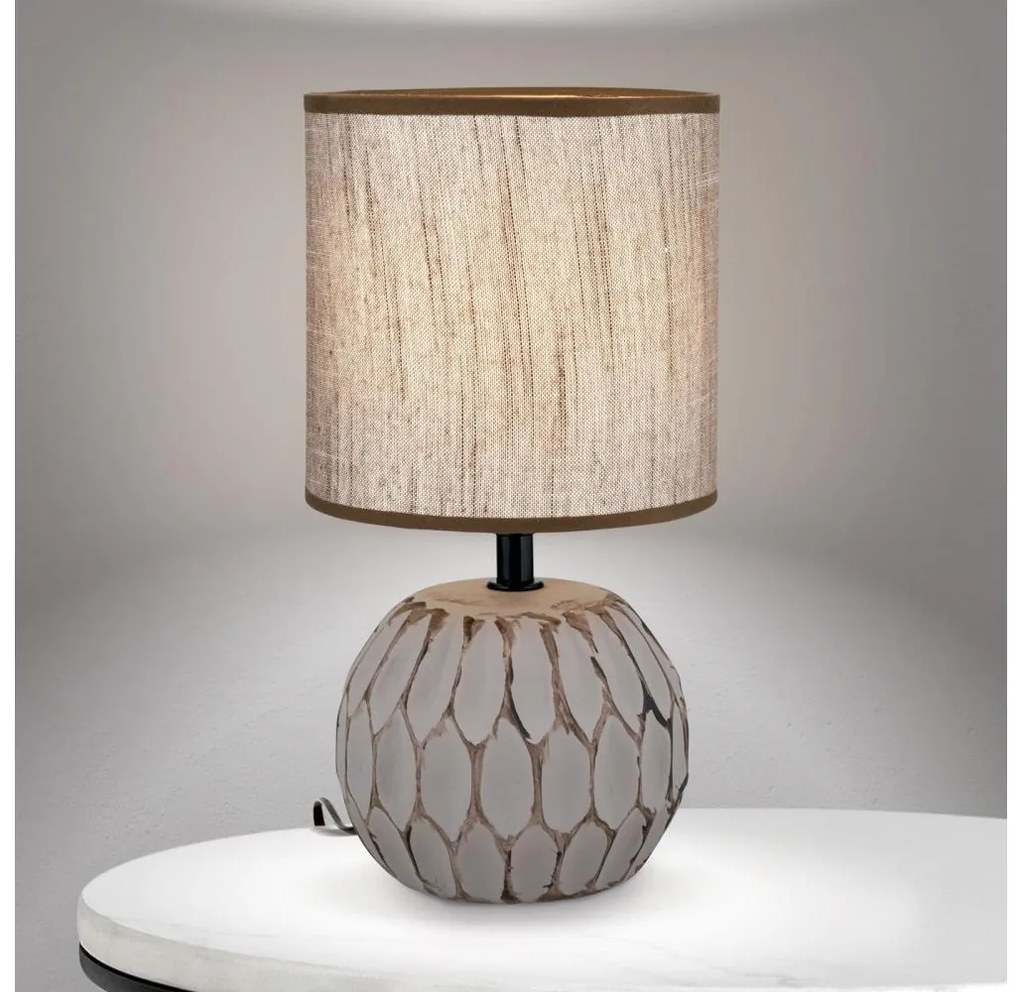 Orion LA 4-1224/1 - Asztali lámpa PINIA 1xE14/25W/230V kerámia bézs/szürke