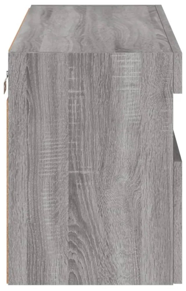 szürke sonoma színű fali TV-szekrény LED-del 80 x 30 x 40 cm