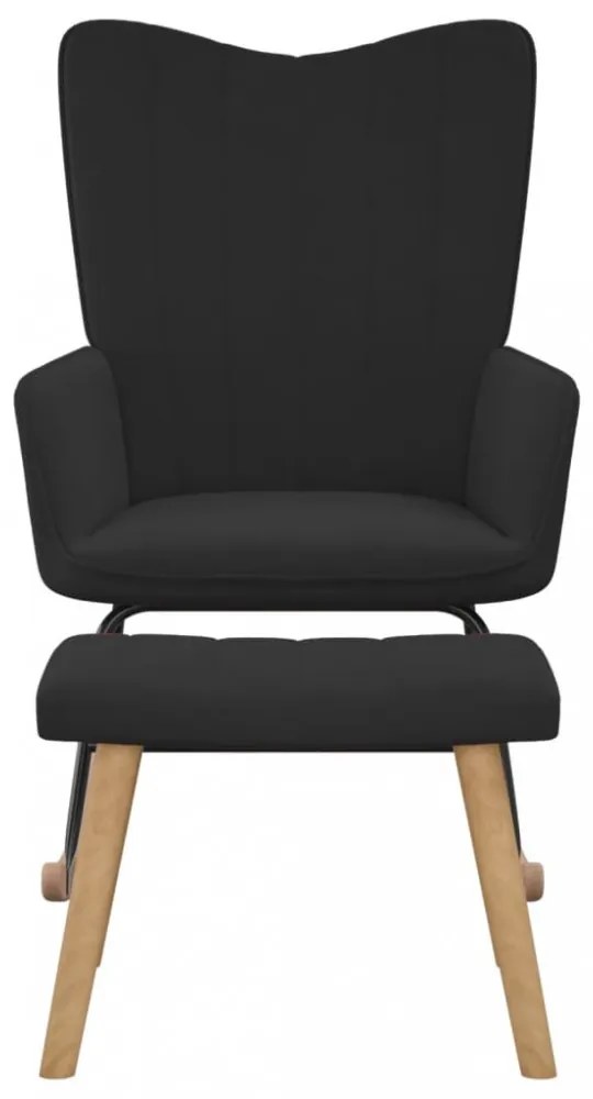 fekete bársony hintaszék lábtartóval