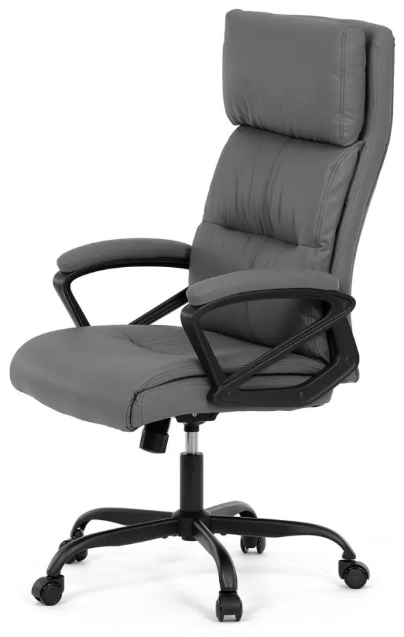 Scaun pivotant de birou confortabil în gri cu tapițerie din piele artificială. KA-Y346