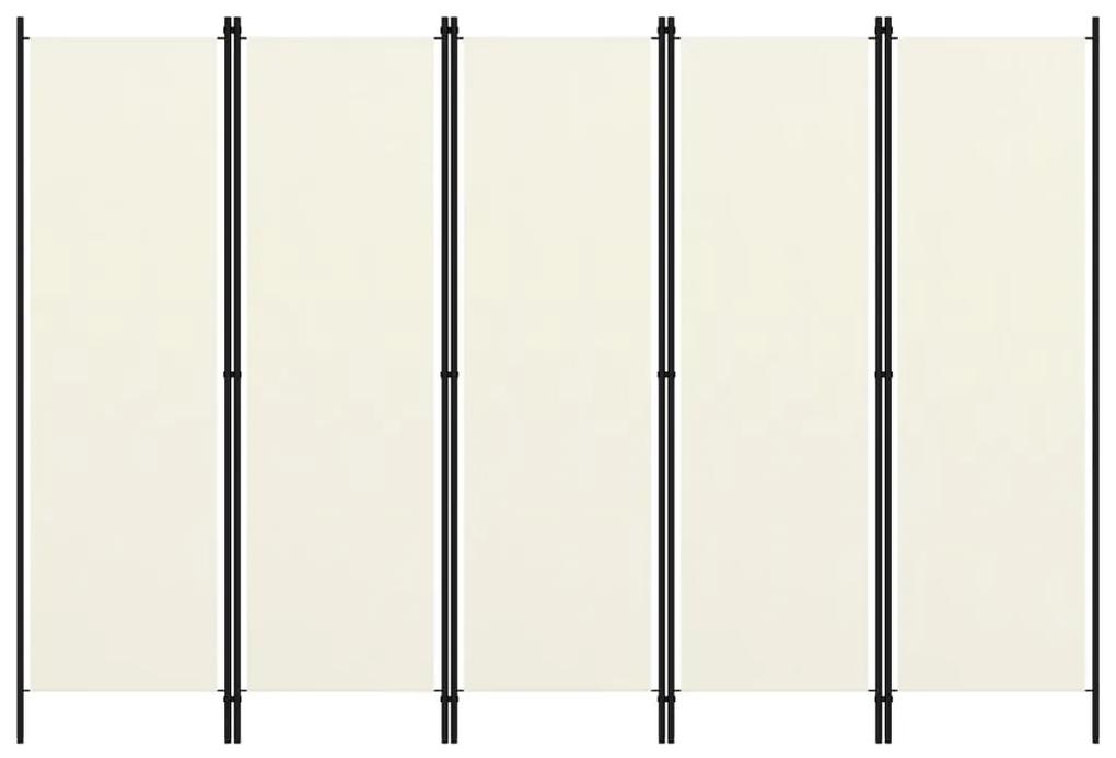 vidaXL krémfehér 5 paneles paraván 250 x 180 cm