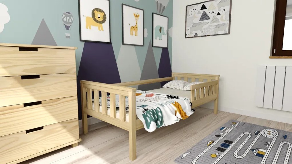 Fanni fenyő natúr Gyerekágy 80x180 + ajándék ágyrács