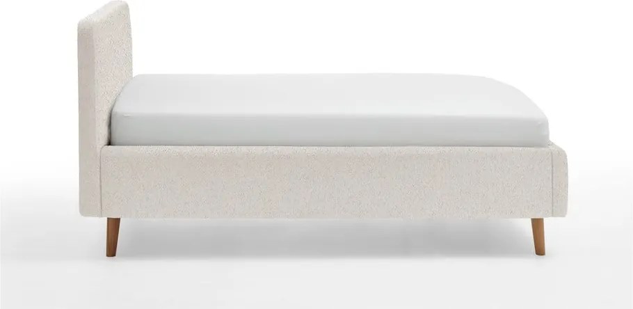 Fehér kárpitozott ágyneműtartós franciaágy ágyráccsal 140x200 cm Mattis – Meise Möbel