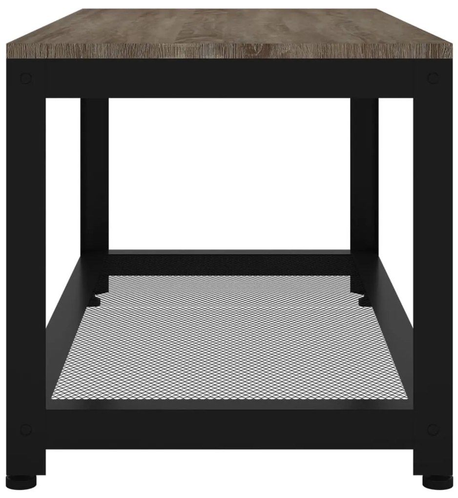 Szürke és fekete MDF és vas dohányzóasztal 90x45x45 cm