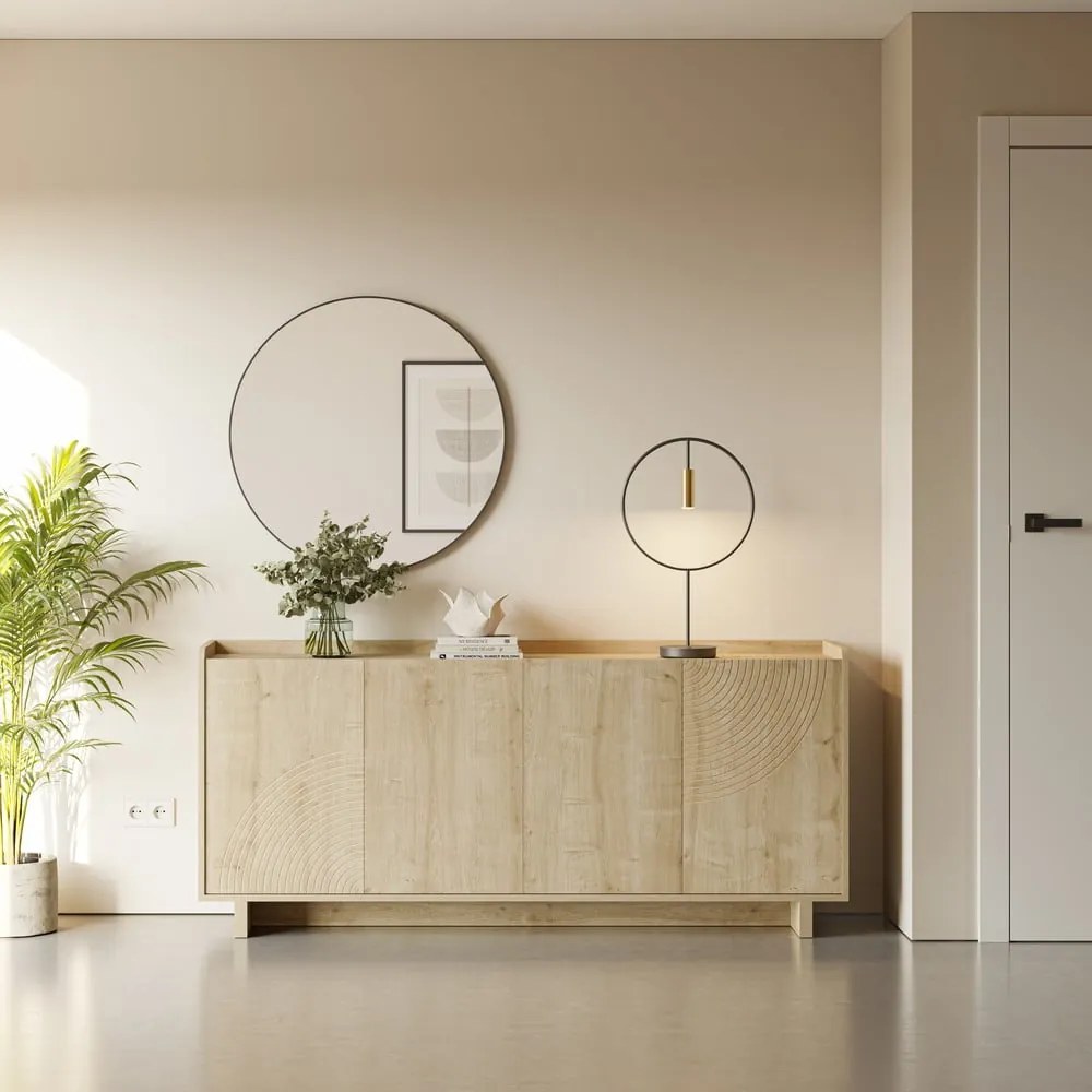 Natúr színű komód tölgyfa dekorral 180x80x40 cm Daira – Marckeric