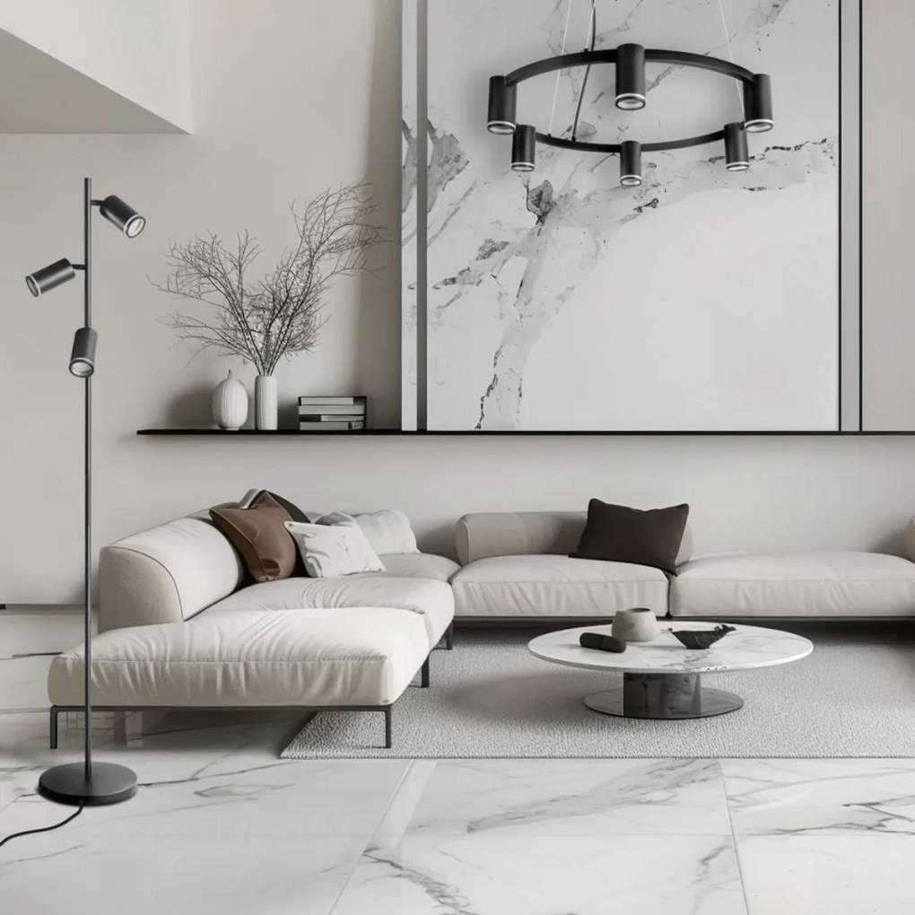 POLUX 326201 PARIS Modern Led Függesztett Lámpa Fekete GU10 IP20